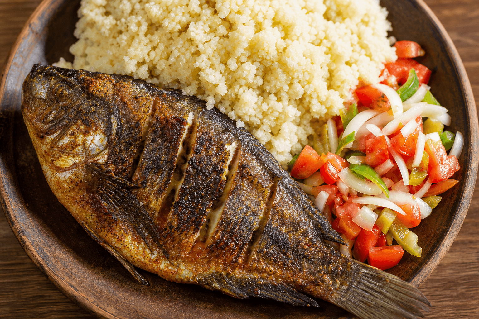 Atiéké et alloco, plats béninois chauds